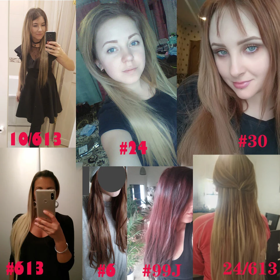 SNOILITE 23 дюймов прямые человеческие волосы 18 зажимы в укладке волос Синтетические пряди для наращивания волос 8 шт./компл. Клип В Одна деталь шиньоны Рождественский подарок