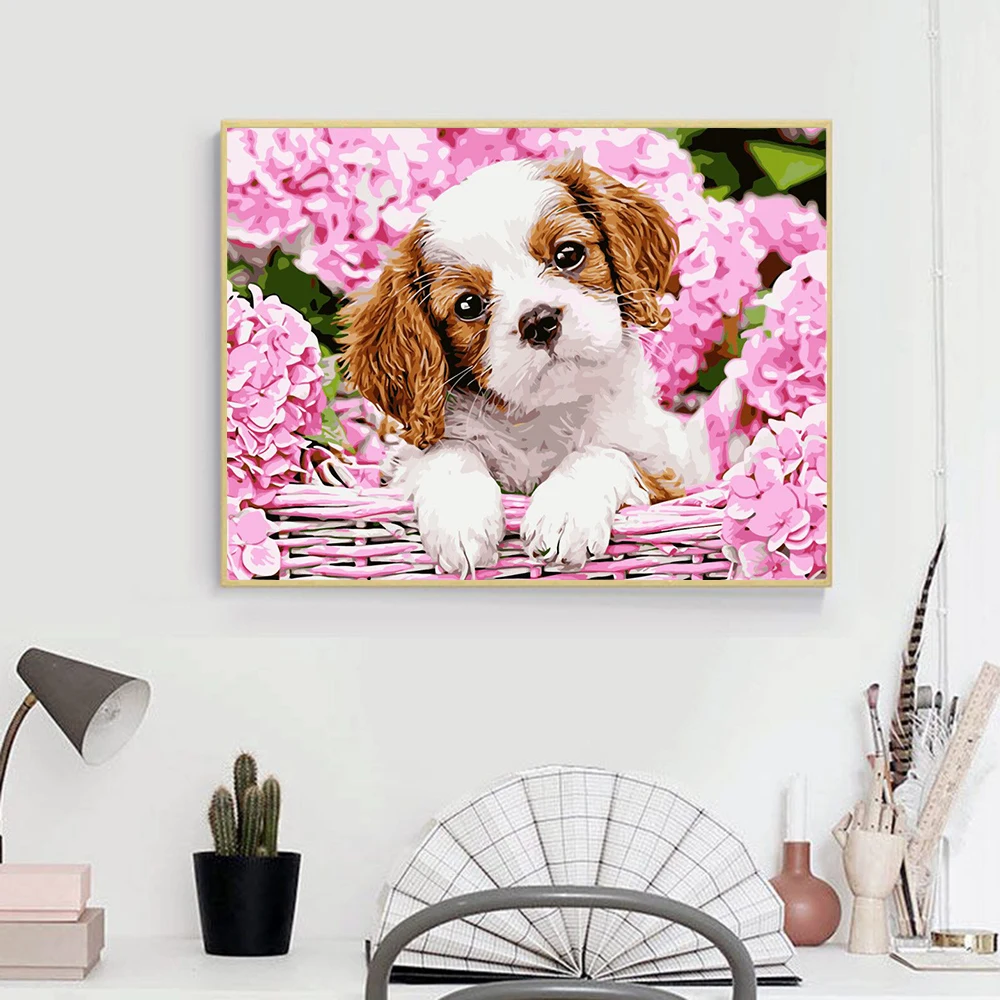 Набор для рисования по номерам на холсте AZQSD уникальный подарок животных