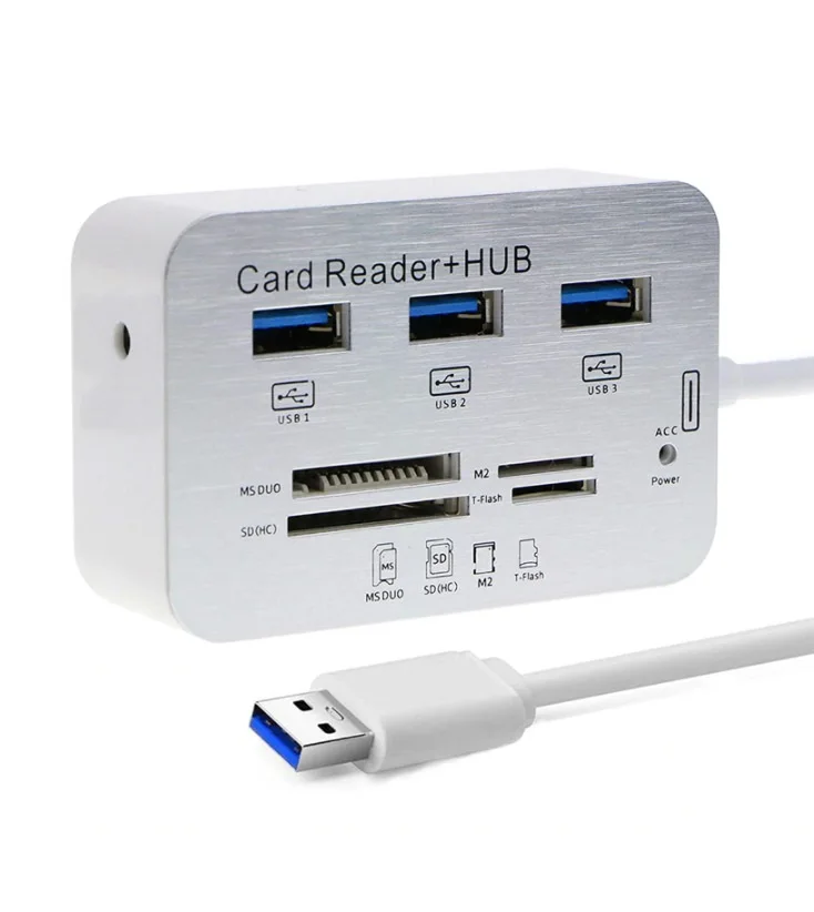 

7-IN-1 Multiport USB 3.0 HUB Verteiler Splitter SD Kartenleser Adapter Laptop PC