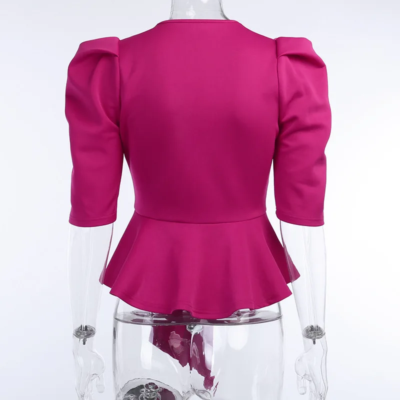 

Sexy Deep V Neck Lace Up Bow Woman Jacket 2020 Autumn Ruffle Half Sleeve Knitted Cotton Elegant Cardigan Coat Slim Crop Blouses