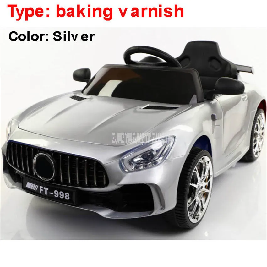 baking varnishSilver Электромобиль для детей, Детский автомобиль, пульт дистанционного управления с usb-разъемом для детей 1-3-6 лет, игрушечный автомобиль с четырьмя колесами, может управлять - Цвет: baking varnishSilver