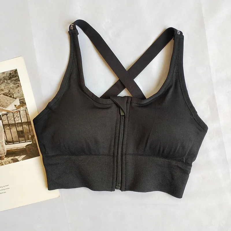 Бюстгальтер на молнии со сборками с защитой от провисания спортивный