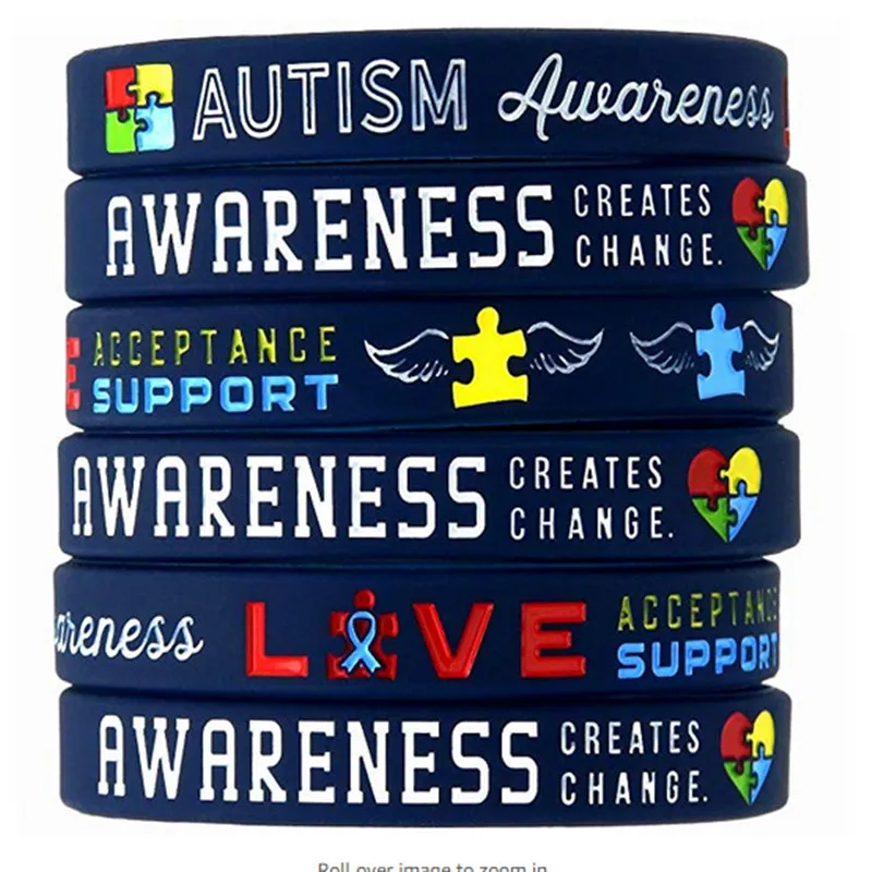 1 шт. осознание аутизма медицинский силиконовый браслет для Напульсники взрослых