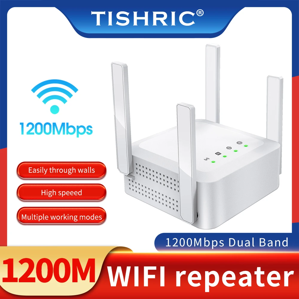 Wi-Fi-роутер TISHRIC усилитель сигнала для большого радиуса действия Беспроводной