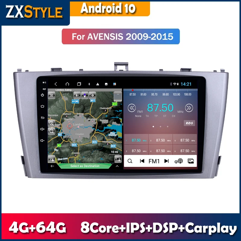 

Автомагнитола на Android 10, мультимедийный видеомонитор для Toyota Avensis 2009-2013, GPS-навигация, стерео, DVD, 2din