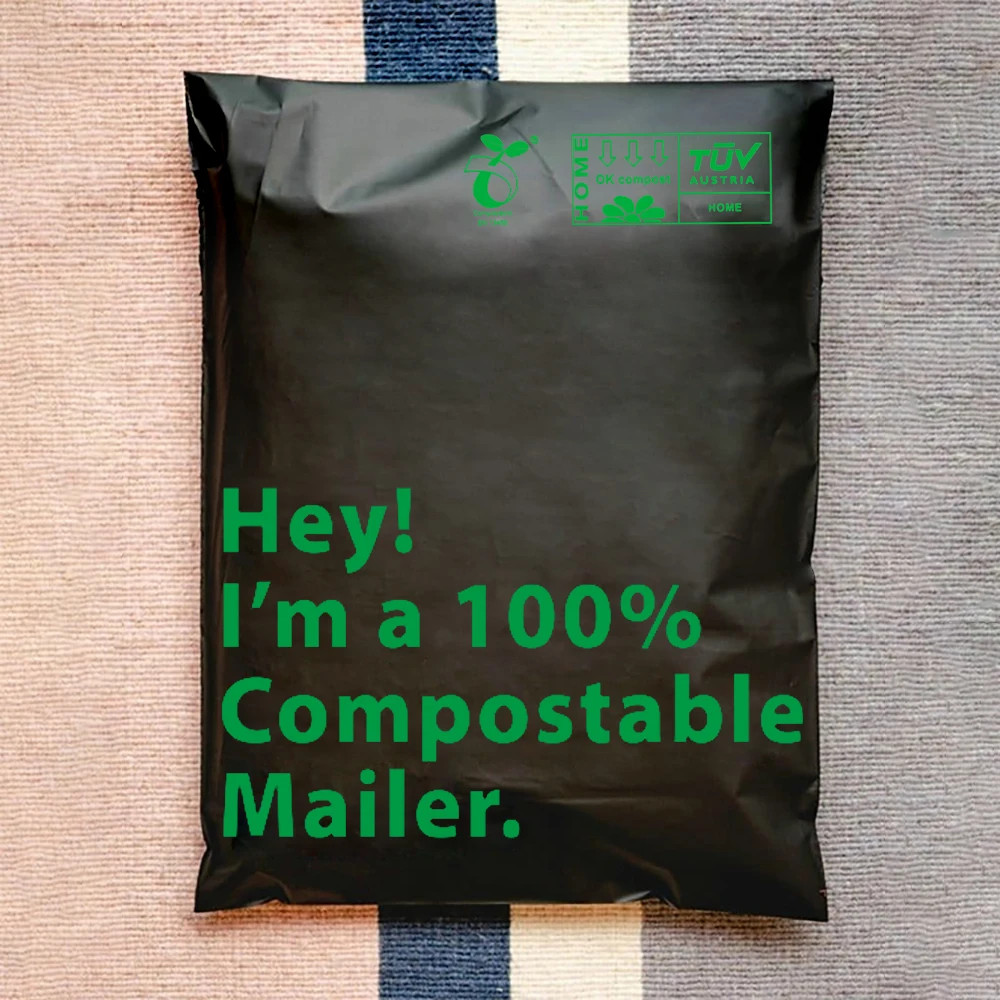 

100% биоразлагаемые полиэтиленовые пакеты с индивидуальным принтом, 50 шт.