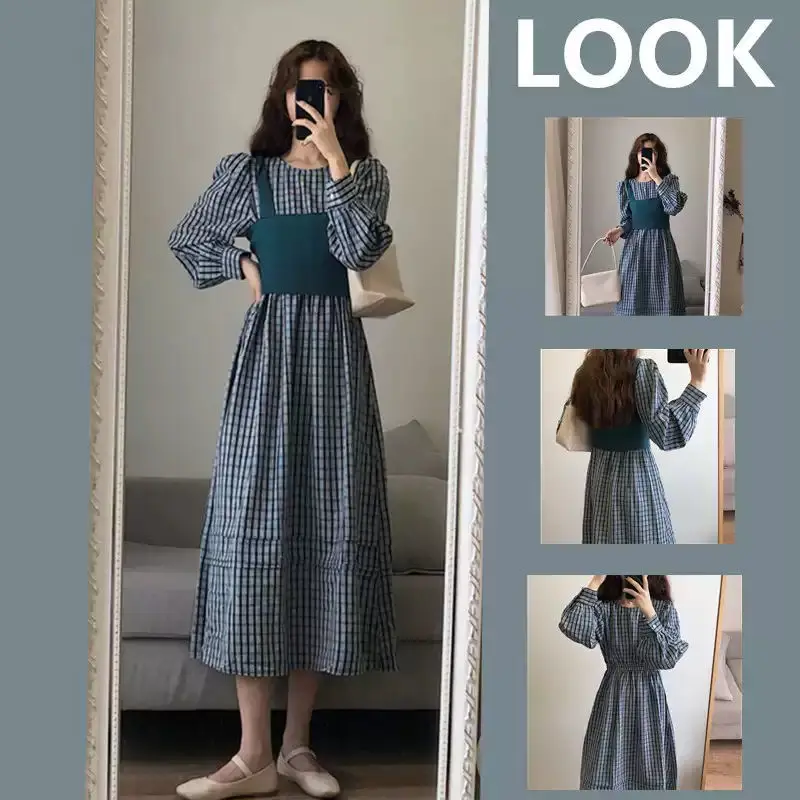 

Один комплект, осень 2020, новый корейский вариант красивого жилета для девочек, платье в стиле ретро комплект из двух предметов