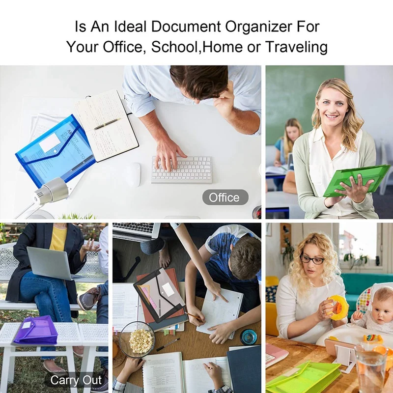 

Plastic Pen Holder Stand Office Desk Organizer with File Wallet Envelope Expanding File Folder Document Organizer