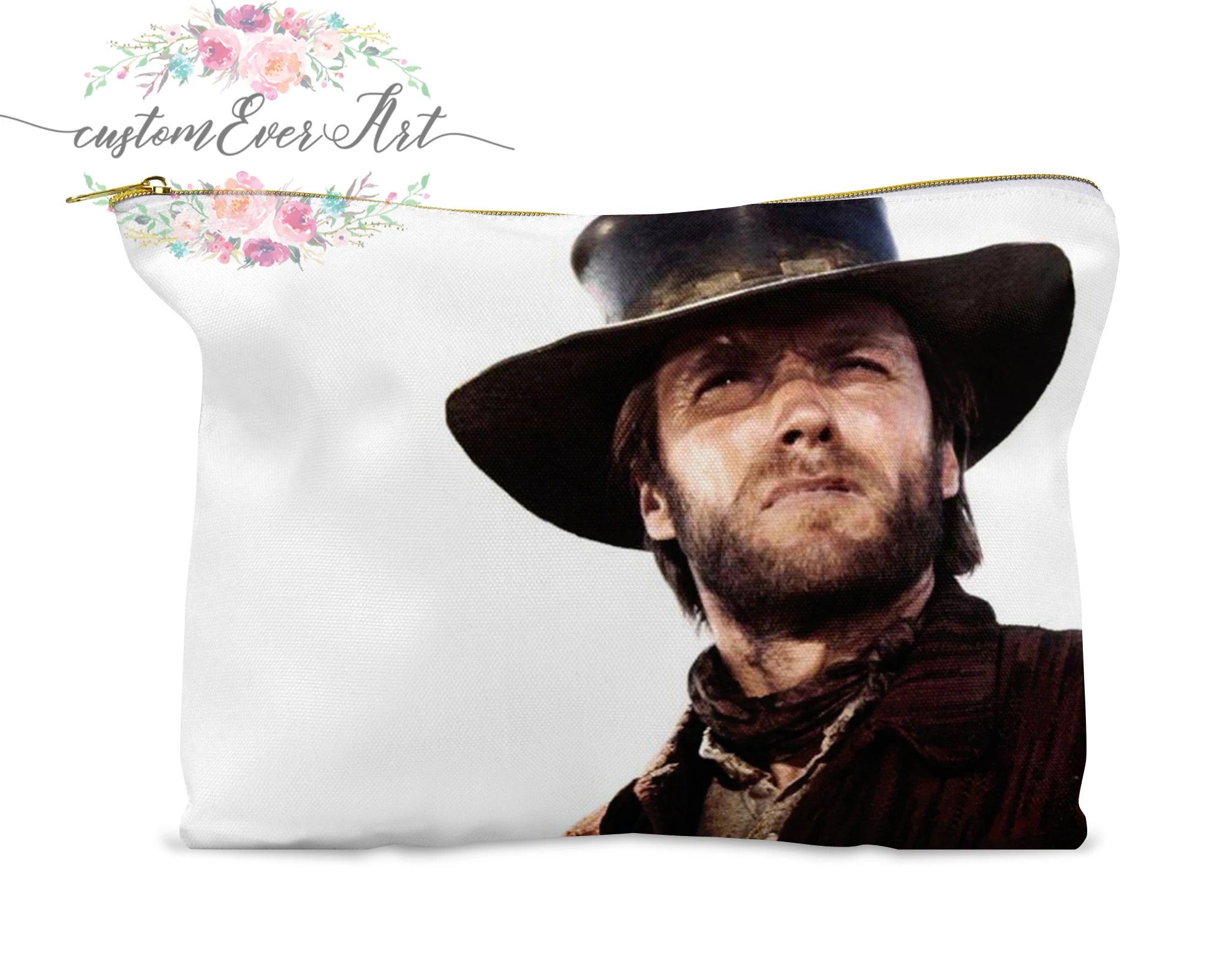

Clint Eastwood cosmetic bag personalized small makeup bag funny makeup organizer toiletry bag zipper pouch