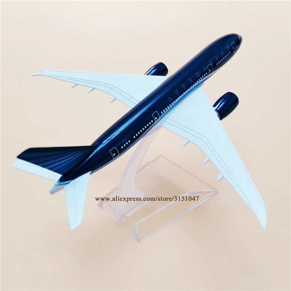 Модель самолета из сплава металла Air Azerbaijan B787 Airlines модель Boeing 787 Airways с подставкой