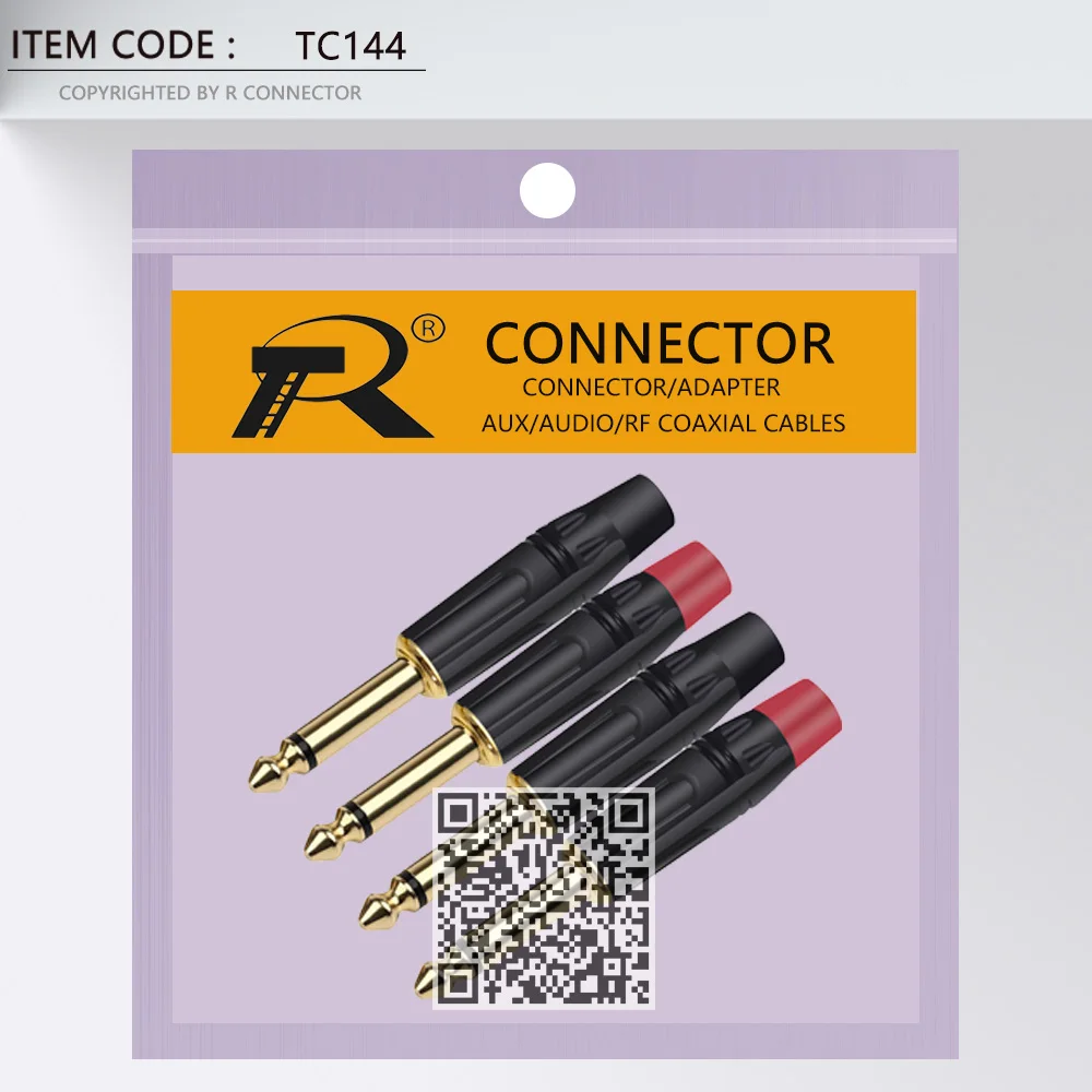 Разъем моно штекер позолоченный латунь 6 35 дюйма 10 шт. 3 мм 1/4 мм|connectors gold|pole
