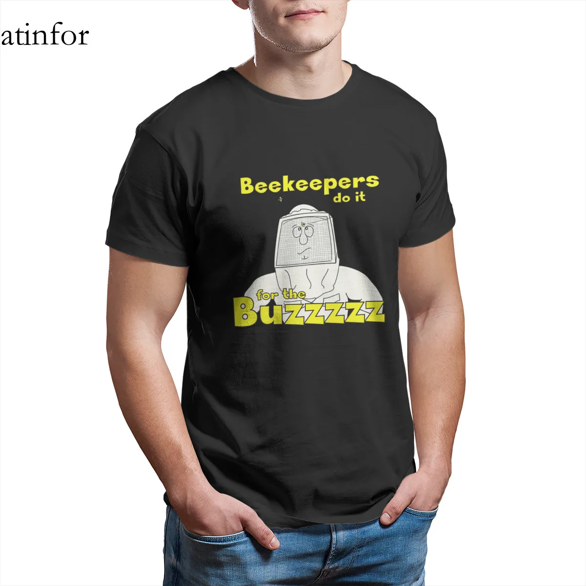 

Пчеловодов сделать это для Buzzzzz Футболка Мода топы с короткими рукавами в стиле ретро футболка 17936