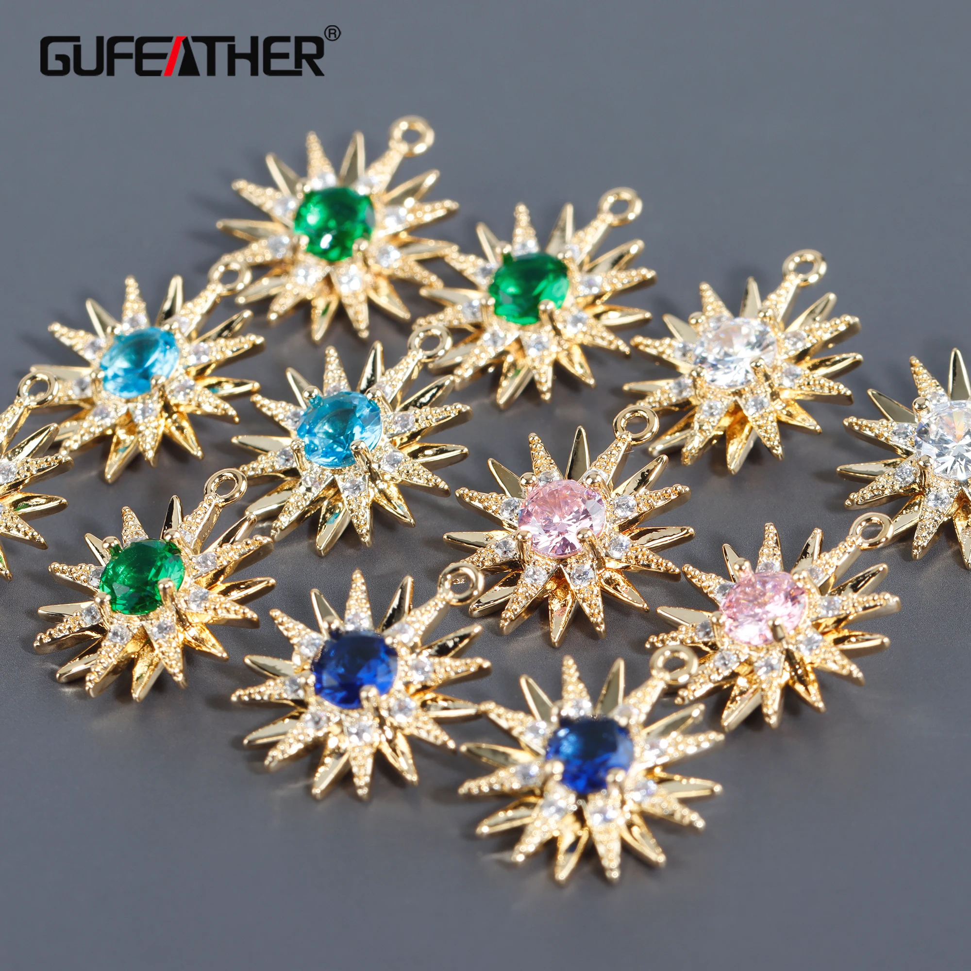 

GUFEATHER M934,jewelry accessories,18k gold plated,zircon,copper metal,hand made,charms,jewelry making,diy earrings,10pcs/lot