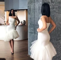 sexy one shoulder short high low wedding dresses tulle tiered special occasion bridal gowns 2021 vestidos de noiva