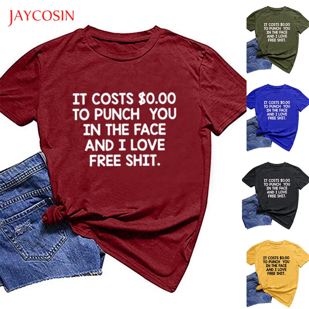 Женская футболка Jaycosin модная женская с надписью стоит $0 00 летняя хлопковая