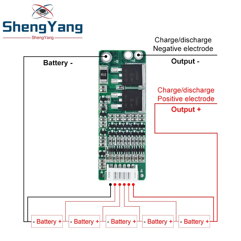 ShengYang 5S 15A Li-Ion литиевый аккумулятор BMS 18650 Защитная плата зарядного устройства 18 в 21 в схема защиты ячеек