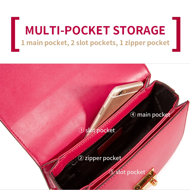 EMINI HOUSE классические сумки с замком женские из спилка женская сумка через плечо