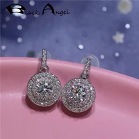 black angel fashion 14k rose gold dainty diamond earring for women 925 sterling silver fine jewelry stud earrings wedding gift