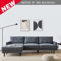 modern fabric sofa l shape 3 seater with ottoman 104