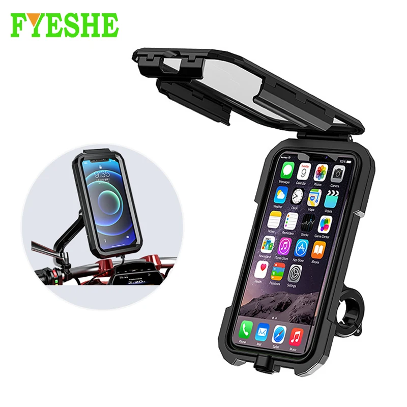 

Upgraded Wireless Charging Motorcycle Bike Phone Support Waterproof Case Bicycle Phone Holder Stand for 4.7-6.8" Phone Mount Bag