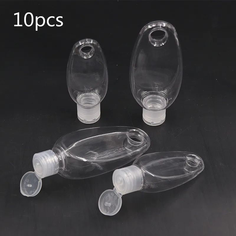 10 шт. 60 мл/30 мл Портативный путешествия Пластик прозрачный брелок бутылки для