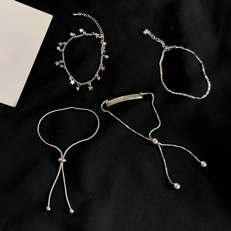 

17 Styles Chain Bracelets For Women Fashion Jewelry Simply Design Round Star Bead Circle Crystal Charm Bracelet Dropshipping