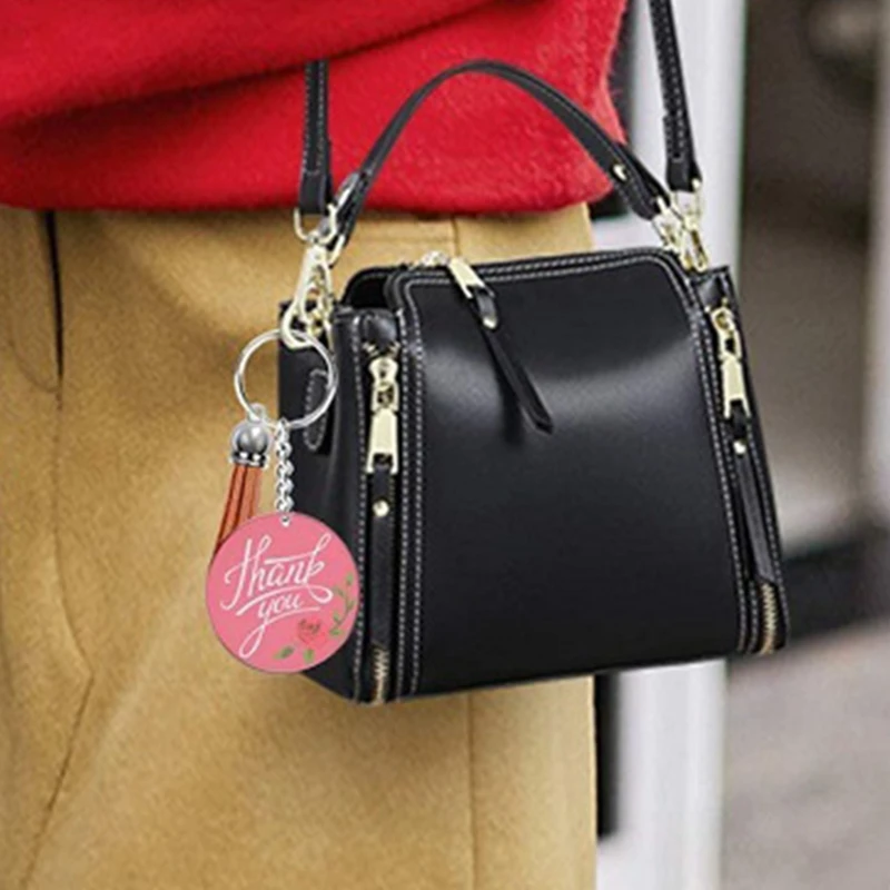 

1 Set Acrylic Keychain Key Rings Ornament Blanks Kit Hexagon Round Clear Discs With Colorful Tassels Jump Rings DIY Craft