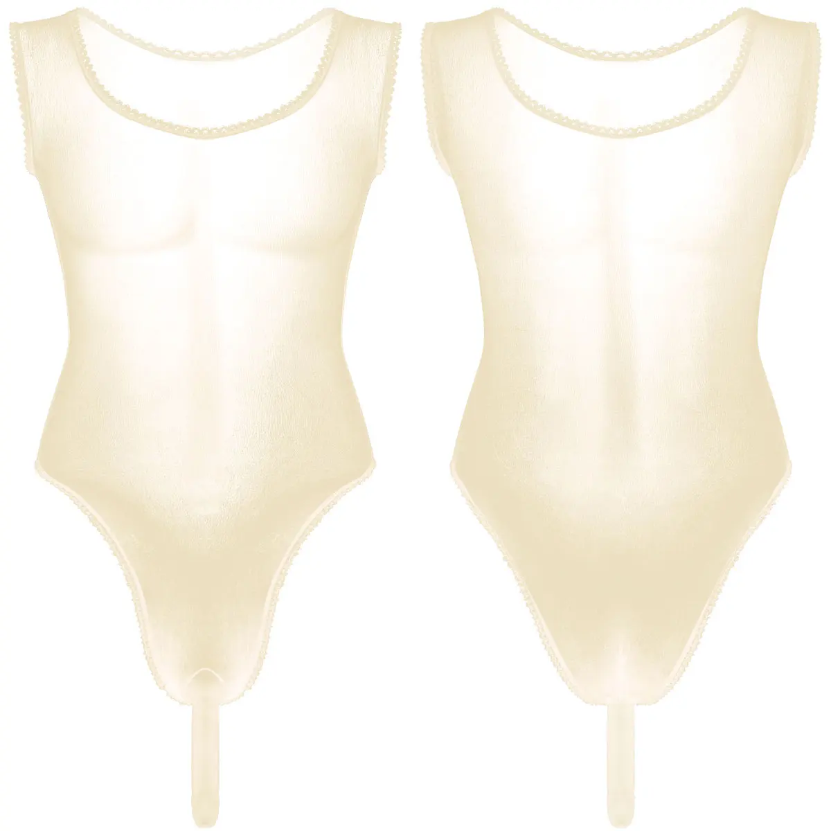 Мужское прозрачное экзотическое нижнее белье из шифона с кружевным плетением