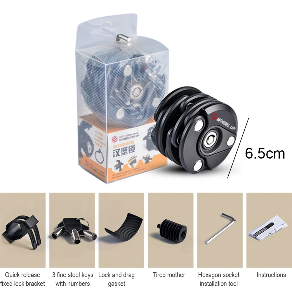 

WHEEL UP W Bicycle Lock With 3 Keys Foldable Bike Lock Zinc Alloy Powerful Security Cycling Mount Bracket Chain Locks