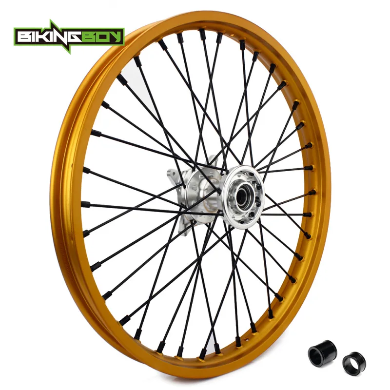 Front Silver Hub BIKINGBOY для Suzuki RM-Z 250 07 08 09, 10, 11, 12, 13, 14, 15, 16, 17, 18, 19, РМЗ 450 05- 06 спереди и сзади 2" 18" колеса обода Золотая ступица MX - Цвет: Front Silver Hub
