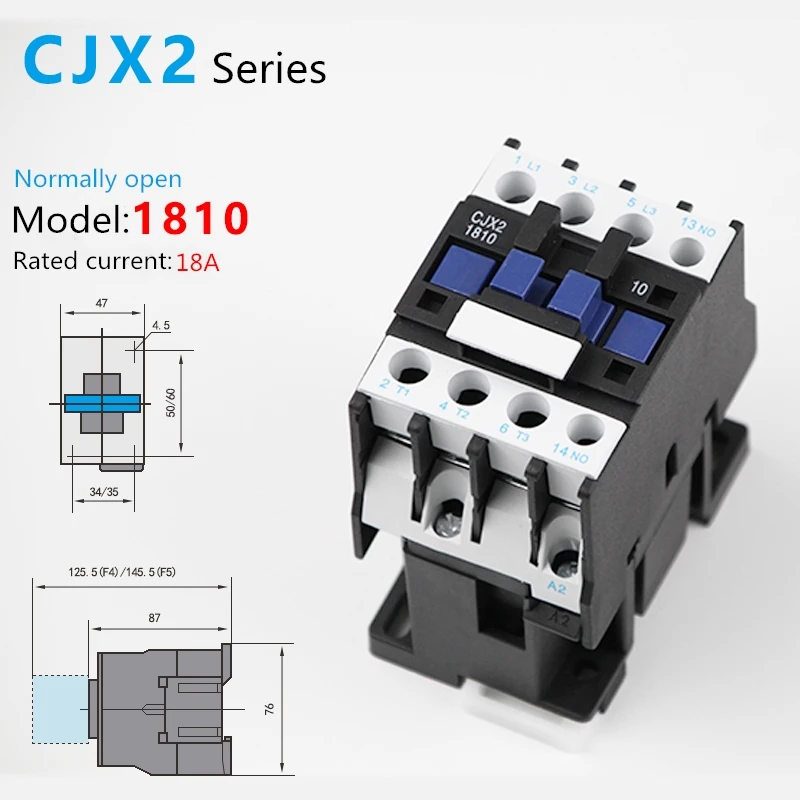 CJX2 1810 LC1 контактор переменного тока 18A 3 фазы полюсный без катушки Напряжение 380V 220V
