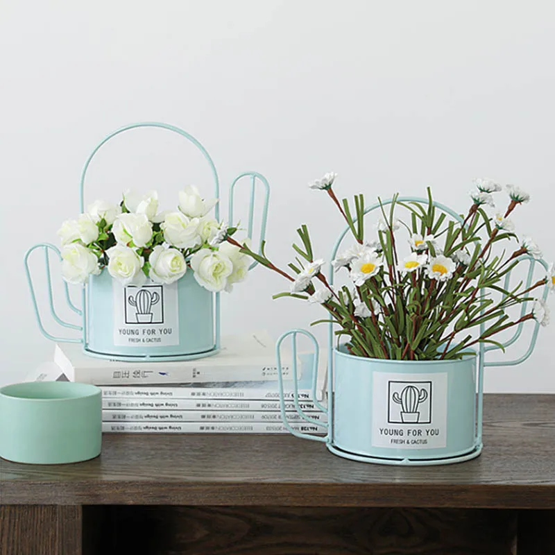 Скандинавский простой из кованого железа кактус украшение цветочный горшок