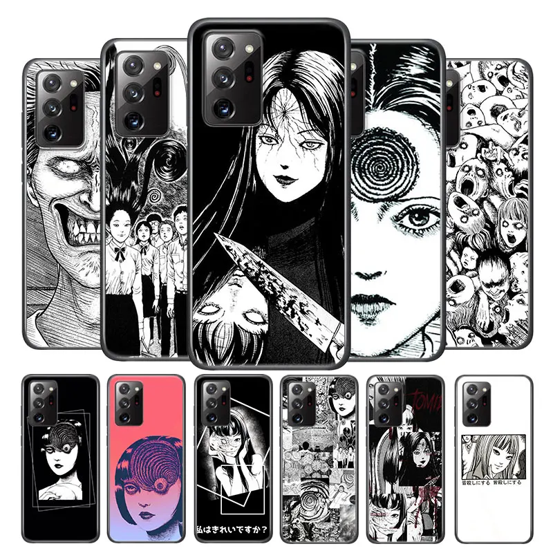 

Horror animation ito junji for Samsung Note 20 Ultra Plus 10 9 8 F52 M62 M60 M31 M02 M01 Core Silicone Soft Black Phone Case