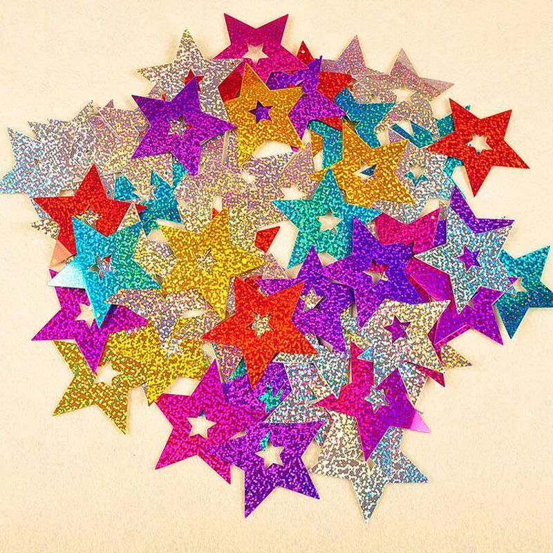 100 шт. блестящие звезды картонные карты шары подвеска на ленте свадебные для