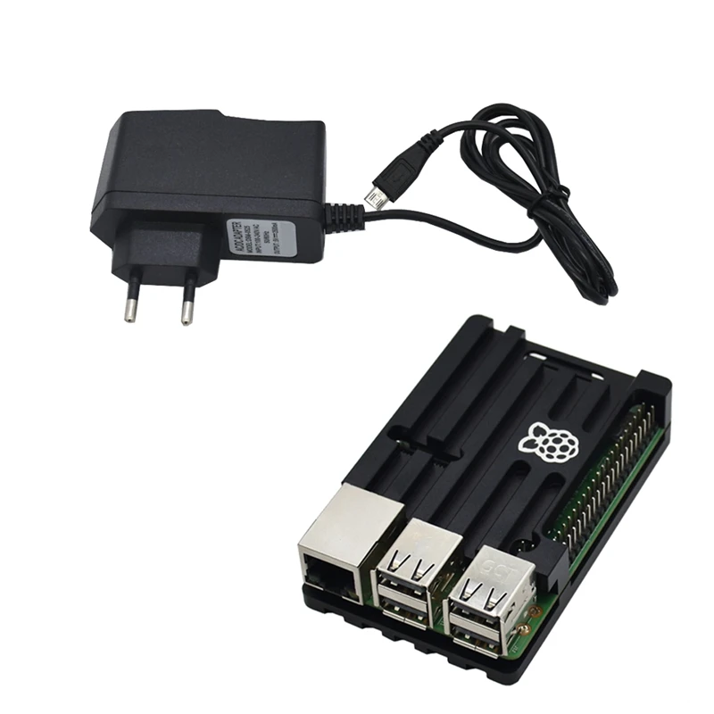 Raspberry Pi 3 Model B +(Plus) + ЧПУ Алюминий чехол 5V 2.5A Мощность адаптер с поддержкой Wi-Fi и