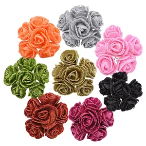 Искусственные цветы, красные, 3,5 см, блестящий золотистый Серебристый, 3672 шт., для свадьбы, дня рождения, украшения для самодельного изготовления