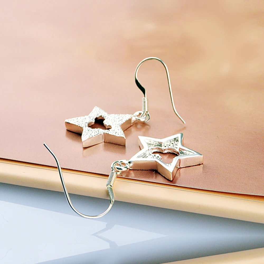 

Charm Women's 925 Sterling Silver Earrings Cute Cartoon Star Earrings Solid Silver Earrings Not Allergic Femal Student Jewelry