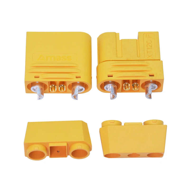 

Amass XT120 60A Large Current Lipo Battery Connector Male Female Sheathed Plug with Signal Pin for RC UAV FPV Drone