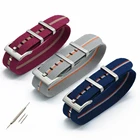 Ремешок нейлоновый для наручных часов, высококлассный браслет в стиле НАТО, с парашютным замком для французских войск, эластичный браслет для военных часов, 20 мм 22 мм