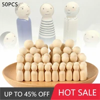 50 pcs unfinished wood doll figures for diy painting decoration various wooden figures diy handmade crafts wood craft