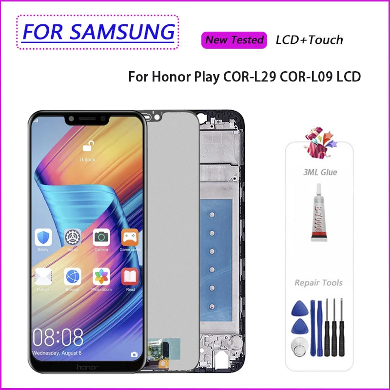 6 3 ''ЖК дисплей для Huawei Honor Play ЖК сенсорный экран дигитайзер с рамкой в сборе COR