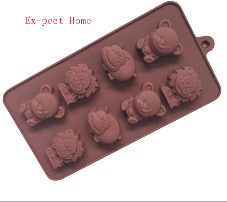 200 шт. Бегемот Лев медведь Форма силиконовые формы желе шоколад мыло инструменты
