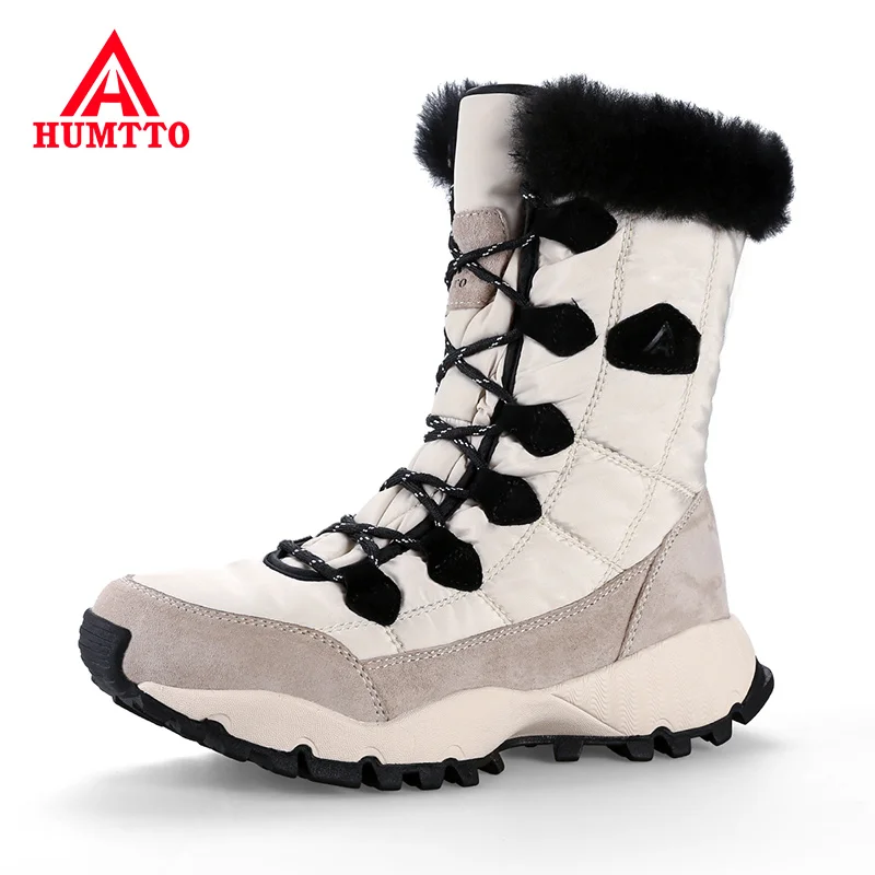 HUMTTO Winter Higt-toe Snow Trekking Shoes Women Climbing Athletic Outdoor Waterproof Non-slip Wear Resistant Woman Hiking Boots