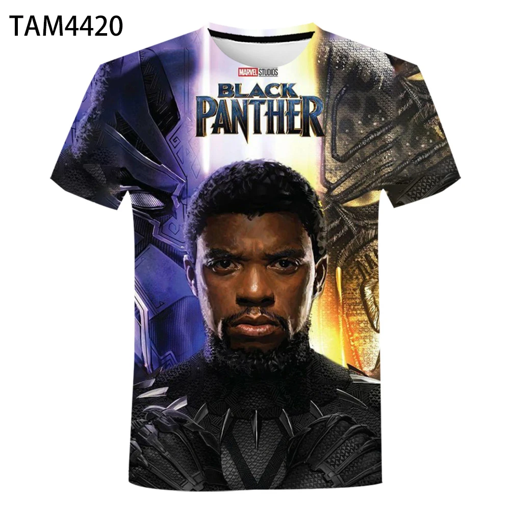 Модная Универсальная футболка Chadwick Boseman 3D для мальчиков и женщин летняя крутая