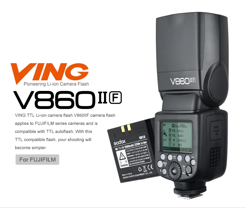 Вспышка для камеры Godox V860IIF беспроводной триггер X1F TTL 2 4G Fujifilm скоросветильник