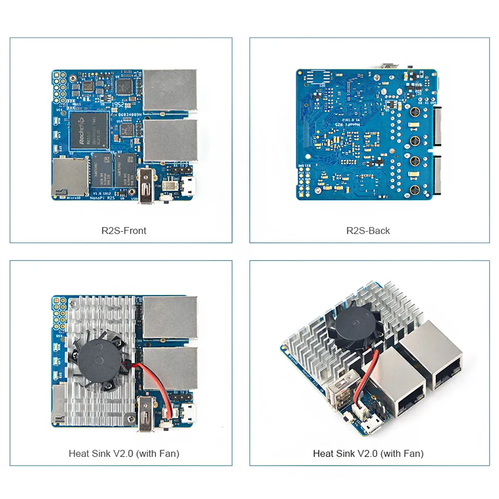 Шлюзы Ethernet NanoPi R2S с двойным Гбит/с поддержка системы OpenWrt LEDE плата V2ray Ssr Linux Rockchip