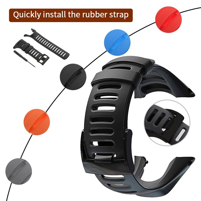 Ремешок для часов из эластичной резины часы Сменные Ремешки наручных ремешок Suunto