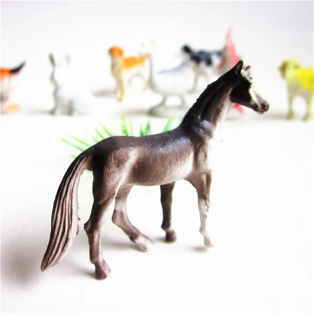 

8Pcs Farm animals models figures figurines set toys small plastic Simulation horse cat dog cow pig sheep Chicken duck Gift Kids