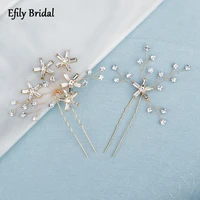 efily 2pcsset bridal rhinestone crystal hair pins and clips wedding hair accessories for women bride headwear bridesmaid gift