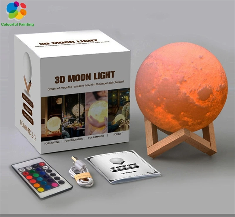 Hot Sale 3D Print Moon Lamp LED Night Light Creative 3 Color Touch Switch For Bedroom Desk Decoration Birthday Christmas Gift | Лампы и